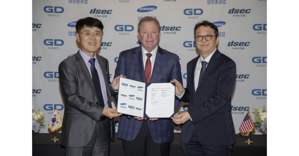 General Dynamics NASSCO and South Korean Shipbuilding Leaders DSEC Co. and Samsung Heavy Industries Co. Sign Tri-Party Memorandum of Agreement 12 03 25 nassco dsec samsung contract signing 01.jpg