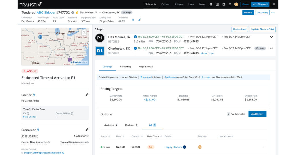 Transfix Launches Its Flagship TMS, Ushering in the Next Era of Connected Freight Technology tms shipment details.jpg